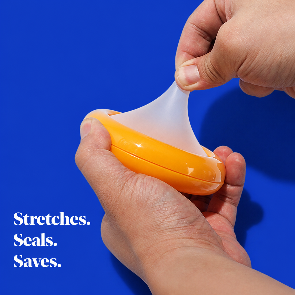Stretchy silicone lid