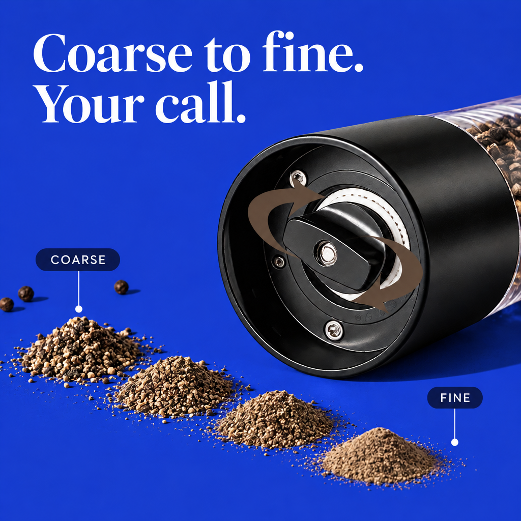 Adjustable grind from coarse to fine